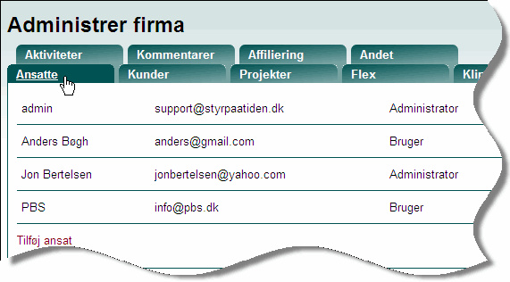 Brugeroversigt Brugeroversigt