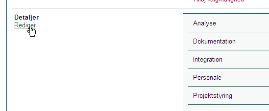 Vedligeholdelse af detaljeliste Vedligeholdelse af detaljeliste