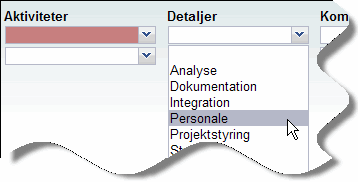 Dropdown liste med detaljer Dropdown liste med detaljer