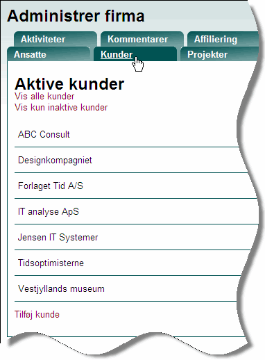 Kundeoversigt Kundeoversigt