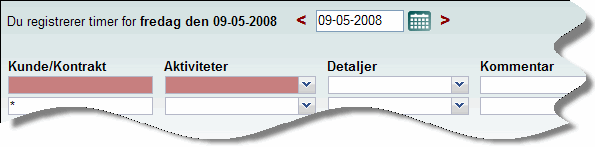 Indtastningsformular Indtastningsformular